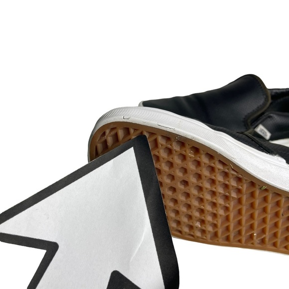Vans Perf Black Leather Slip On Perforated  Unisex Shoes US Men 5 US Woman 6.5 - Picture 4 of 15